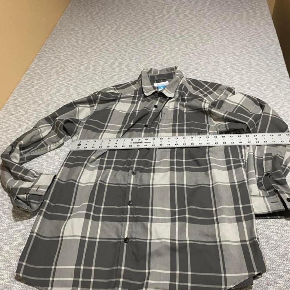 Columbia Sportswear Gray & White Plaid Long Sleeve Shirt Size XXL. SKU-B293 - Picture 2 of 6